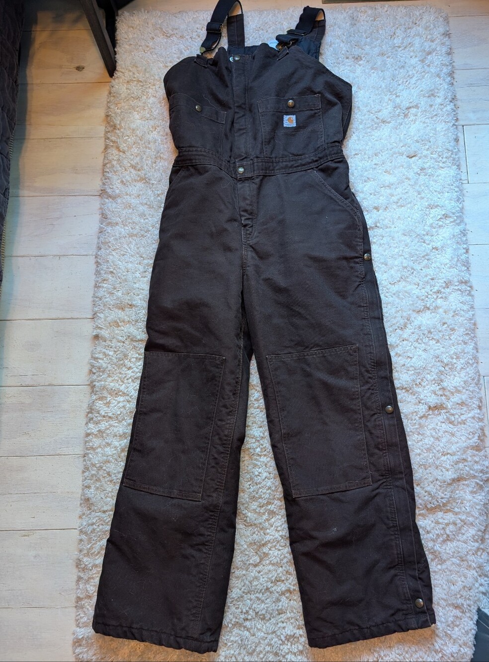 Carhartt Quilted Insulated Bib Overalls L Short
